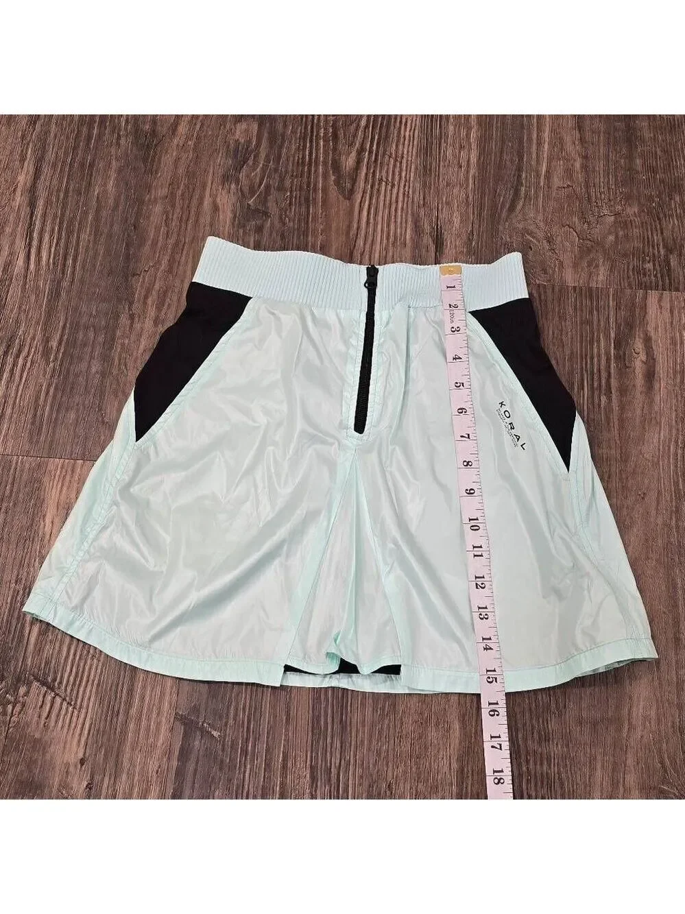 Koral Light Blue Zip Front Lined Skirt | Sport-Luxe Active Mini Skirt Size  XS